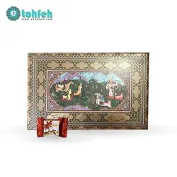 گز لقمه ای چهارمغز روکش شکلاتی با جعبه طرح خاتم