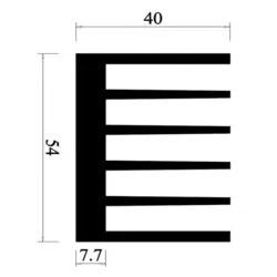 هیت سینک آلومینیومی ضخیم 6 پره 50x54x40mm