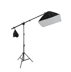 پکیج دو عدد نور ثابت Triopo T460 + هولدر 5 لامپ + سافت باکس + پایه بوم