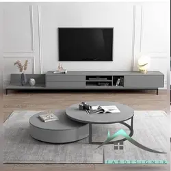 میز تلویزیون 200 CM طوسی پایه دار