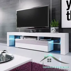 میز تلویزیون هایگلاس LED دار مدل WAYFAIR-35