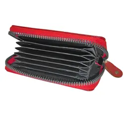 جاکارتی چرم طبیعی آکاردئونی دور زیپ JC106