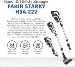 جارو شارژی ایستاده مدل Starky HSA 222