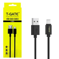 کابل دیتا و شارژ Type-C T-GATE مدل 902 مشکی