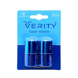 باتری سایز متوسط VERITY سوپر آلکالاین کارتی 2 عددی