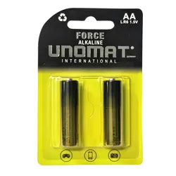 باتری قلمی یونومات مدل FORCE ALKALINE کارتی 2 عددی