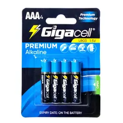باتری نیم قلمی Gigacell پرمیوم آلکالاین کارتی 4 عددی