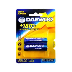 باتری قلمی DAEWOO سوپر آلکالاین کارتی 2 عددی