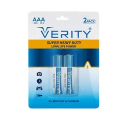 باتری نیم قلمی VERITY مدل Super Heavy Duty کارتی 2 عددی