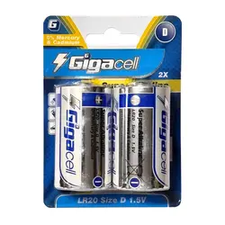 باتری سایز بزرگ Gigacell سوپر آلکالاین کارتی 2 عددی