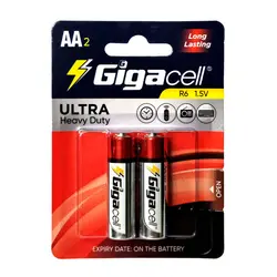 باتری قلمی Gigacell مدل Ultra Heavy Duty کارتی 2 عددی