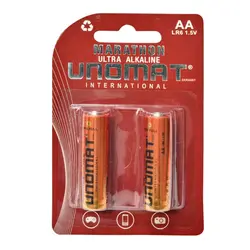 باتری قلمی یونومات مدل MARATHON ULTRA ALKALINE کارتی 2 عددی