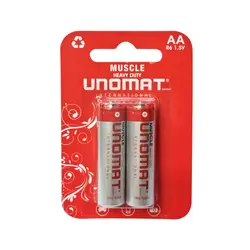 باتری قلمی یونومات مدل MUSCLE HEAVY DUTY کارتی 2 عددی