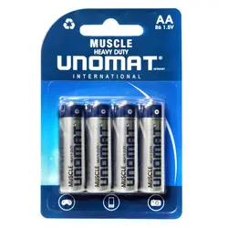 باتری قلمی یونومات مدل MUSCLE HEAVY DUTY کارتی 4 عددی