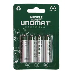 باتری قلمی یونومات مدل MUSCLE HEAVY DUTY کارتی 4 عددی
