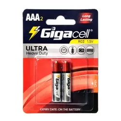 باتری نیم قلمی Gigacell مدل Ultra Heavy Duty کارتی 2 عددی