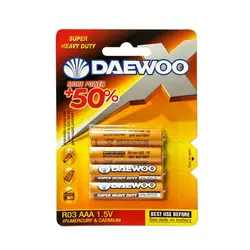 باتری نیم قلمی DAEWOO مدل Super Heavy Duty کارتی 4 عددی