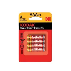 باتری نیم قلمی KODAK مدل Super Heavy Duty کارتی 4 عددی
