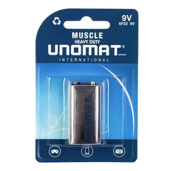 باتری 9V کتابی Muscle Heavy Duty برند UNOMAT کارتی