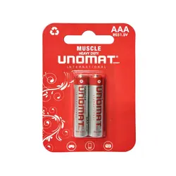 باتری نیم قلمی یونومات مدل MUSCLE HEAVY DUTY کارتی 2 عددی
