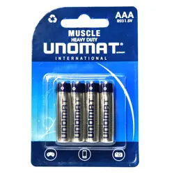 باتری نیم قلمی یونومات مدل MUSCLE HEAVY DUTY کارتی 4 عددی