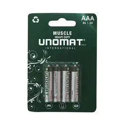 باتری نیم قلمی یونومات مدل MUSCLE HEAVY DUTY کارتی 4 عددی