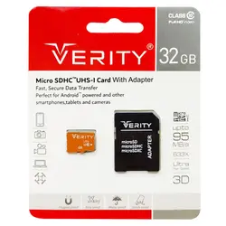 رم میکرو 32 گیگ VERITY مدل U1 95MB/s 633X آداپتور دار