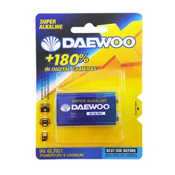 باتری 9V کتابی Super Alkaline برند DAEWOO کارتی