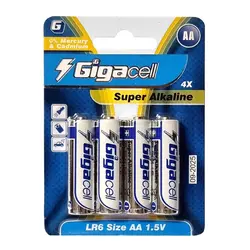 باتری قلمی Gigacell سوپر آلکالاین کارتی 4 عددی
