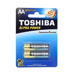 باتری قلمی AA سوپر آلکالاین توشیبا مدل Alpha Power کارتی