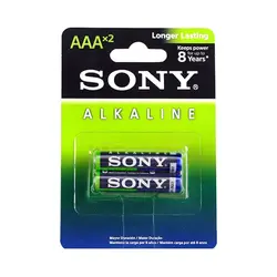 باتری نیم قلمی آلکالاین SONY کارتی 2 عددی