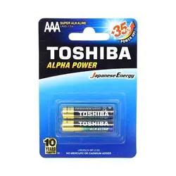 باتری نیم‌قلمی AAA سوپر آلکالاین توشیبا مدل Alpha Power کارتی