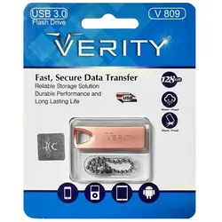 فلش 128 گیگ VERITY مدل USB3.0 V809 رزگلد