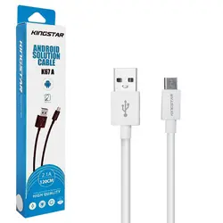 کابل دیتا و شارژ اندروید KINGSTAR مدل K67 سفید