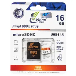 کارت حافظه microSDHC ویکومن 600X ظرفیت 16 گیگابایت به همراه آداپتور