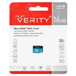 رم میکرو 16 گیگ VERITY مدل U1 65MB/s 433X