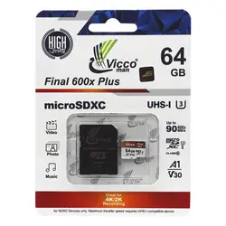 کارت حافظه microSDHC ویکومن 600X ظرفیت 64 گیگابایت به همراه آداپتور
