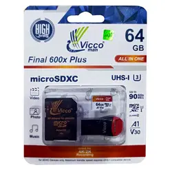 کارت حافظه microSDHC ویکومن 600X ظرفیت 64 گیگابایت All in one