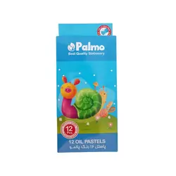 پاستل روغنی ۱۲ رنگ پالمو جعبه مقوایی