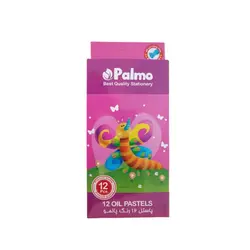 پاستل روغنی ۱۲ رنگ پالمو جعبه مقوایی