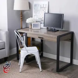 میز اداری پایه فلزی طرح آریا مدل de-1010 - سنجد چوب