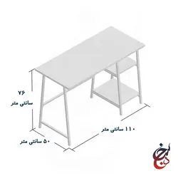 میز تحریر طبقه دار طرح آسو مدل de-1001 - سنجد چوب