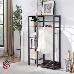 جالباسی چوب و فلز طرح رهی مدل Cr-1017 - سنجد چوب