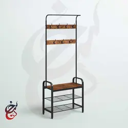 جالباسی چوب و فلز طرح ریبار مدل Cr-1016 - سنجد چوب