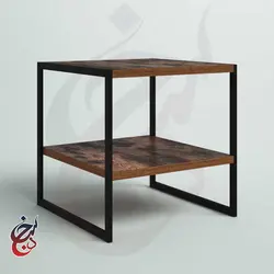 میز پاتختی چوب و فلز طرح سام مدل NS-1004 - سنجد چوب