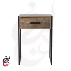 میز پاتختی چوب و فلز طرح سرو مدل NS-1008 - سنجد چوب