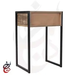 میز پاتختی چوب و فلز طرح سرو مدل NS-1008 - سنجد چوب