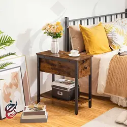 میز کنار مبلی چوب و فلز طرح ساویز مدل ST-1003 - سنجد چوب