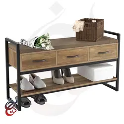 جاکفشی چوب و فلز طرح گردیا مدل shb-1011 - سنجد چوب