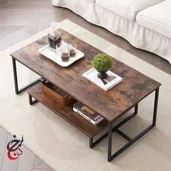 میز جلو مبلی چوب و فلز طرح فراز مدل Ct-1005 - سنجد چوب